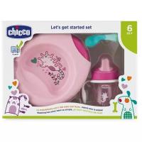 Комплект посуды Chicco 6 м+, 4 предмета, розовый