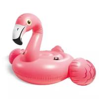 Матрас большой надувной для плавания розовый фламинго 203х196х124см, до 200кг