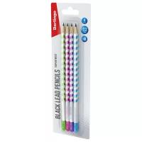 Карандаши для школы простые HB / Набор чернографитных карандашей для офиса и рисования из 4 штук Berlingo 
