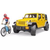 Внедорожник Bruder Wrangler Rubicon Unlimited c велосипедистом и фигуркой 02-543 1:16, 17 см