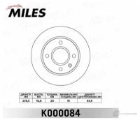 MILES K000084 Диск тормозной FORD ESCORT 90-99/FIESTA 89-02/MAZDA 121 96- передний вент. ()