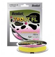 Полиэстер Benkei Trout PL 100m желтый fluo #06 (0,128mm), 1,45kg