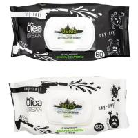 Очищающие влажные салфетки Olea Urban с углём, DETOX эффект, 2 упаковки по 60 шт