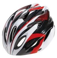Шлем велосипедный Cigna WT-012, чёрный/красный/белый (Размер: 57-62 см.)