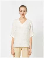 Блузка с коротким рукавом KOTON WOMEN, 0YAK63381EW, цвет: OFF WHITE, размер: 36