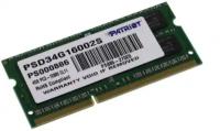 Оперативная память Patriot Memory SO-DIMM DDR3 4Gb 1600MHz pc-12800 PSD34G16002S