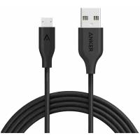 Кабель ANKER PowerLine USB - microUSB (A8134), 3 м, черный