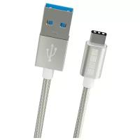 Кабель INTERSTEP USB - USB Type-C (IS-DC-TYPCUS), серебристый, 1 м