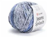 Пряжа для вязания YarnArt Jeans Splash (ЯрнАрт Джинс Сплэш) - 1 моток 947 серый джинс белый, секционная, 55% хлопок, 45% акрил, 160м/50г