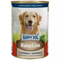 Консервы для собак Happy Dog телятина и индейка natur line 410г