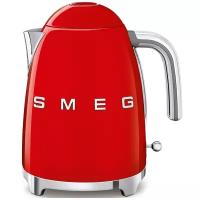 Чайники SMEG/ Стиль 50-х г., чайник электрический, 1.7 л, 2400 Вт, корпус из нержавеющей стали, красный
