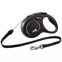 Flexi рулетка New Classic для собак до 12 кг (8 м трос) S, Черный