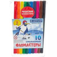 Фломастеры 10цв 1.8 мм Centropen 7790 Пингвины, пласт/конверт, смываемые 1161762