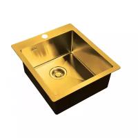 Интегрированная кухонная мойка 51х45см, ZorG Sanitary ZL R 450510 BRONZE, Бронза PVD покрытие