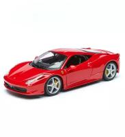 Спортивный автомобиль Bburago Ferrari 458 Italia (18-26003) 1:24, 18 см, красный