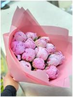 Пионы розовые, красивый букет цветов, шикарный, премиум букет пионов, цветы