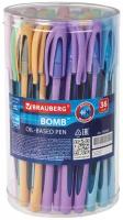 BRAUBERG Набор шариковых ручек BOMB GT Pastel, 0.7 мм, синий цвет чернил, 36 шт