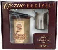 Подарочный набор: молотый кофе Mehmet Efendi для турки 250 гр., турка нержавеющая сталь