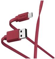 Кабель Hama 00187227 USB (m)-micro USB (m) 1 м, красный плоский