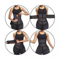 Пояс для похудения женский мужской корректирующий Waist Training бандаж для спины спортивный утягивающий фитнес пояс для похудения живота, черный L