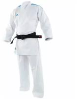Кимоно для карате подростковое AdiLight Primegreen WKF белое с красными полосками (размер 160 см)