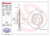 Диск тормозной MITSUBISHI ASX 10-/DODGE CALIBER передний вент. D 294мм. BREMBO 09.A637.21