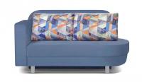 Прямой диван - тахта Бали 151х92х84 см, механизм еврокнижка, синий, левый угол