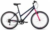 Женский велосипед ALTAIR MTB HT 26 low 2021, темно-синий/розовый, рама 15