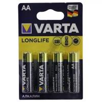 Батарейка щелочная Varta Longlife Extra, AA (LR6), 1.5В, 4 шт