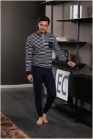 Мужской домашний костюм ENRICO COVERI(Италия) EP2063 пижама мужская Grigio/светло-серый M/48