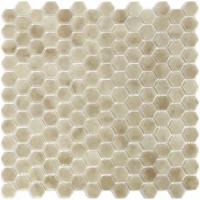 Мозаичная плитка из стекла Natural Mosaic STP-BG011-HEX шестиугольная бежевая светлая