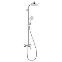 Душевая стойка hansgrohe Crometta 160 1jet Showerpipe 27266400, белый хром 1600 мм