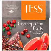 Чайный напиток красный Tess Cosmopolitan party в пирамидках, яблоко, шиповник