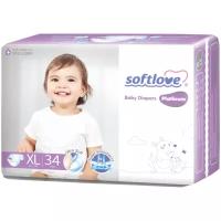 Softlove Подгузники Platinum ультратонкие XL (12-17 кг), 34 шт., мультиколор