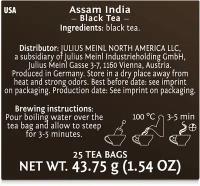 Чай черный Julius Meinl Assam India в пакетиках, 25 пак