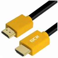 GCR Кабель 1.5m HDMI 1.4, желтые коннекторы, 30/30 AWG, позолоченные контакты, FullHD, Ethernet 10.2 Гбит/с, 3D, 4Kx2K, экран