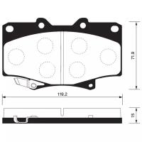 Дисковые тормозные колодки передние SANGSIN BRAKE SP1217 для Toyota Land Cruiser, Great Wall Safe, Toyota Land Cruiser Prado, Toyota Hilux (4 шт.)