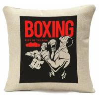 Подушка бежевая CoolPodarok Boxing (бокс),бежевый
