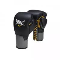 Everlast Боксерские перчатки Everlast тренировочные на шнуровке Pro Leather Laced черные 14 унций