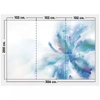 Фотообои / флизелиновые обои Голубой цветок в акварели 3,06 x 2 м