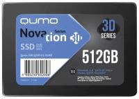 SSD 2.5' Qumo Novation 3D, 512Gb, 3D Tlc, Q3dt-512gskf, R550Mb/s, W500Mb/s, 240TBW, OEM