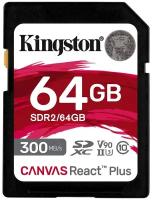 Карта памяти Kingston Canvas React Plus SDXC UHS-II U3 V90 64Gb (300/260 Mb/s)