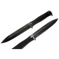 Нож Капитан (сталь 65Г) черный, резина