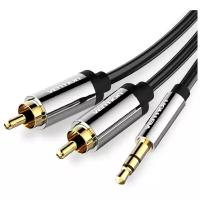 Кабель VENTION аудио Jack 3.5 mm M/2RCA M - 2 м чёрный