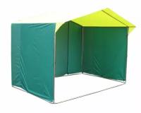 Торговая палатка «Домик» 2 x 2 из квадратной трубы 20х20 мм желто-зеленый