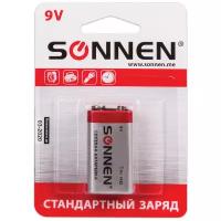 Батарейка SONNEN Крона 9V стандартный заряд, 1 шт