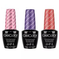 Гель-лак OPI GELCOLOR, Комплект 3 цвета (1. Rosy Future 2. Do You Have This Color In Stock-holm? 3. Aloha from) Объем 15 мл