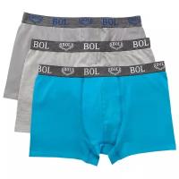 Трусы BOL Men's, 3 шт., размер 2XL(56-58), серый, голубой