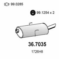 Глушитель системы выпуска задний Asso 367035 для Peugeot 406