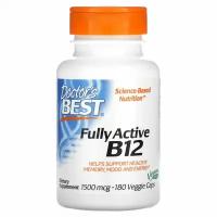 Fully Active B-12 1500 мкг (Активный витамин B12) 180 вег капсул (Doctor's Best)